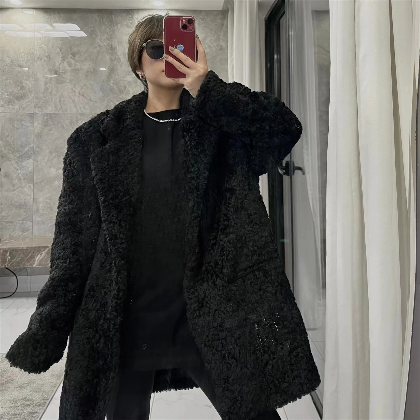

Long Coats Women Faux Fur Jackets Y2k Streetwear Turn Down Collar Coat Thick Warm Outerwear Jacket Elegant Work Autumn Winter