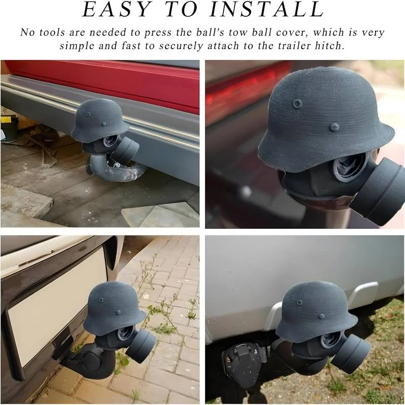 Trailer Hitch Cover With Steel Helmet  Heavy Duty Trailer Coupler Hitch Cover Universal Fit Trucks/SUV Towing Accessories Dropsh