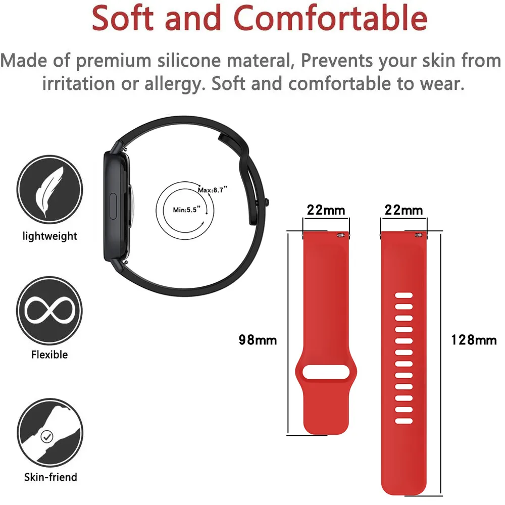 For Redmi Watch 5 Active Fashion Silicone WatchBand SmartWatch Strap Wristbands Bracelet For Redmi Watch 5 Lite Strap WristBand