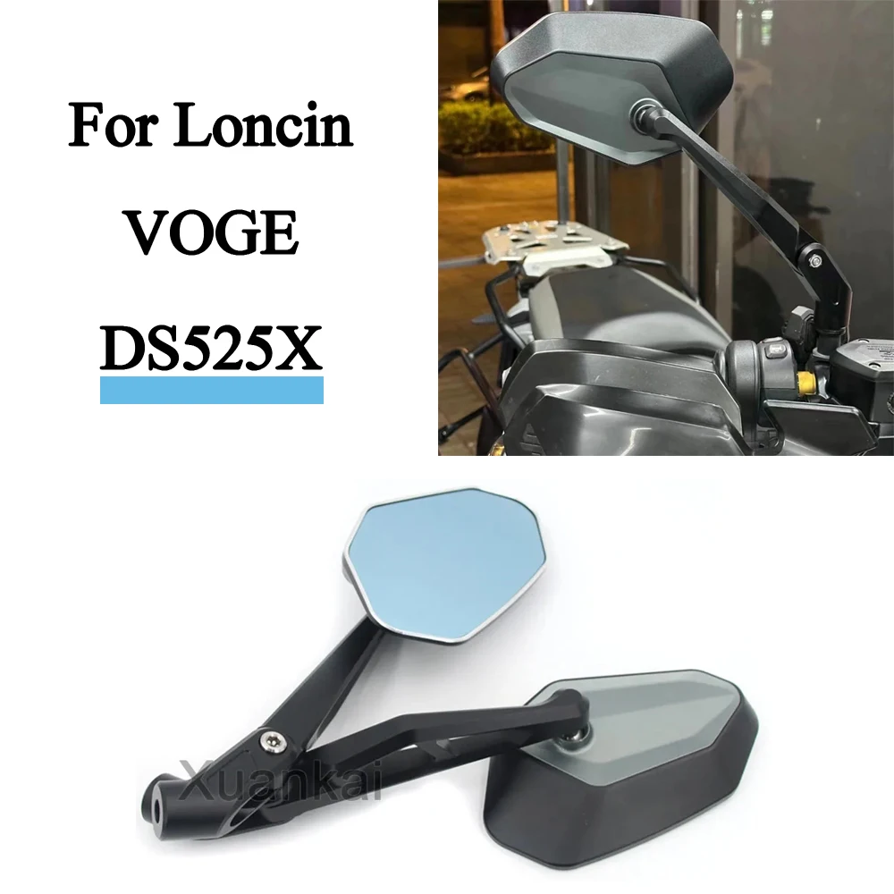 For Loncin VOGE DS525X Motorcycle Foldable Mirrors Accessories DS525 X Rearview Mirrors 525DSX Rotating Mirrors CNC Side Mirrors