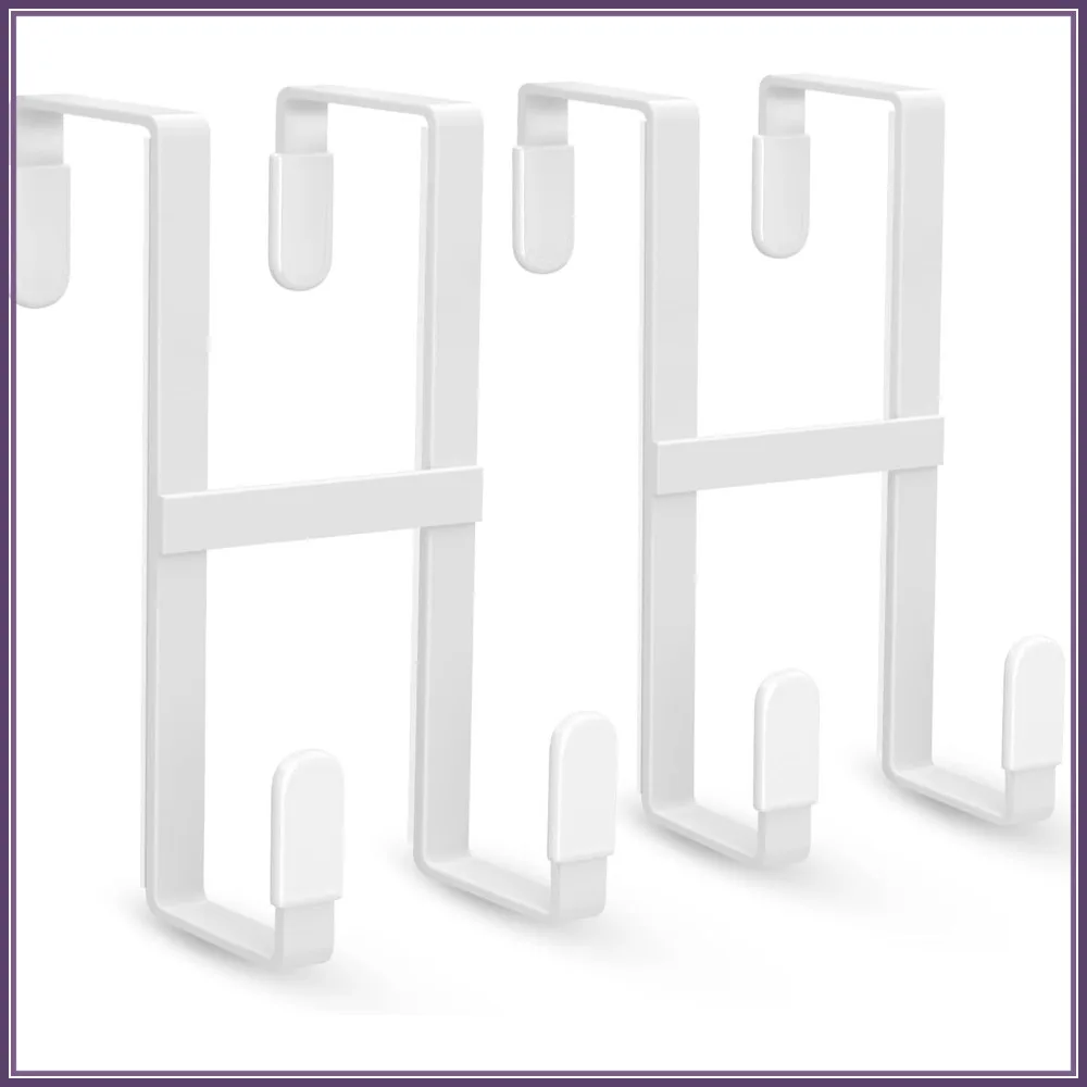 

2 Packs Over The Door Hooks, Double Sided Door Hanger Hook - Heavy Duty No Drill Wall Hooks for Hanging Coats, Towels