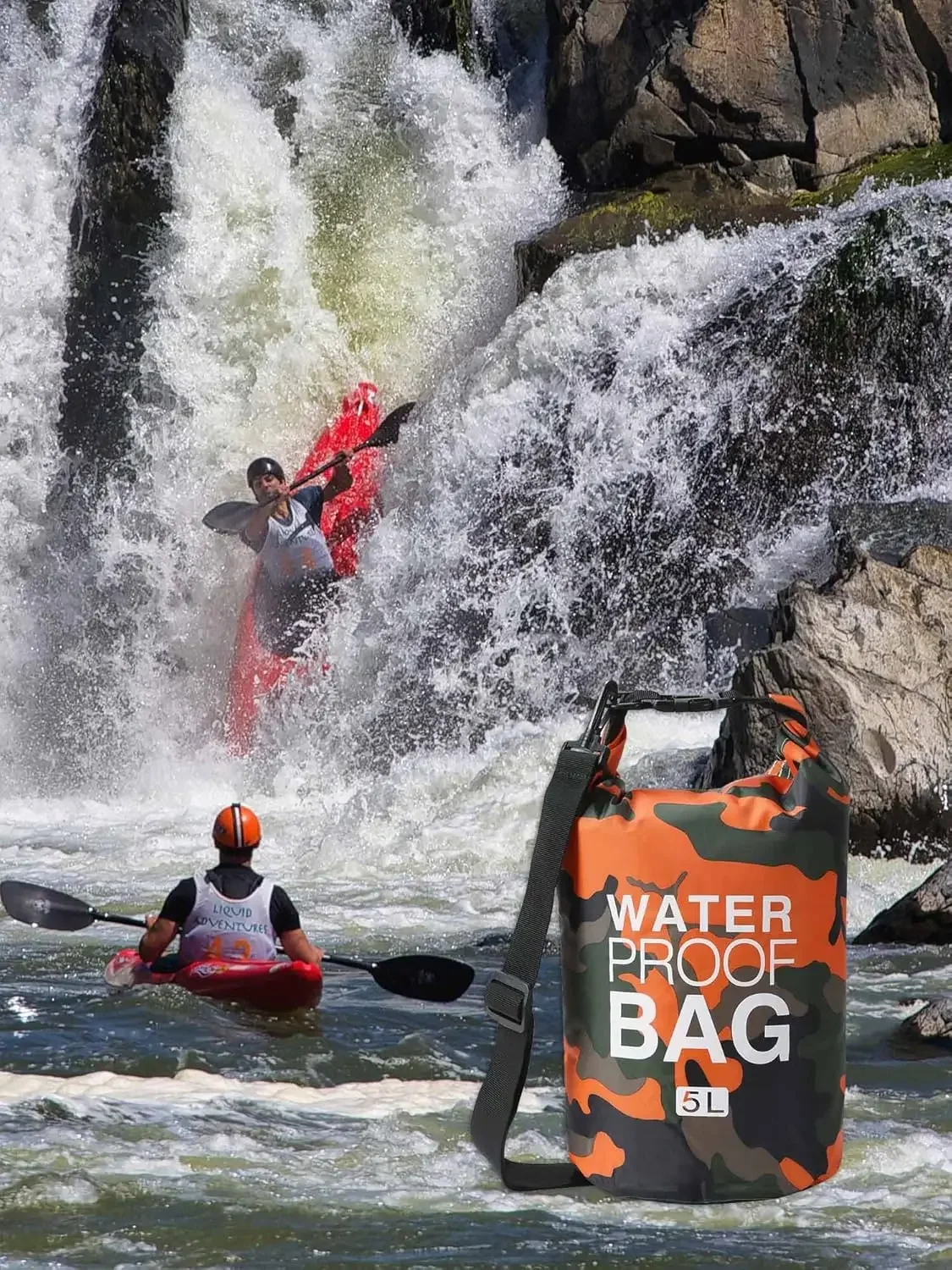 XIAOTREE Dry Bag Waterproof for Women Men,2/5/10/15/20/30L Outdoor Sports Bag for Swimming Boating Kayaking Rafting River image 3