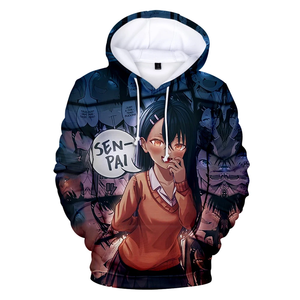 2022 Men's Clothes Don't Toy with Me Miss Nagatoro Anime Sweatshirt Woman Man Hoodie Harajuku Streetwear Boy girls kids Clothes