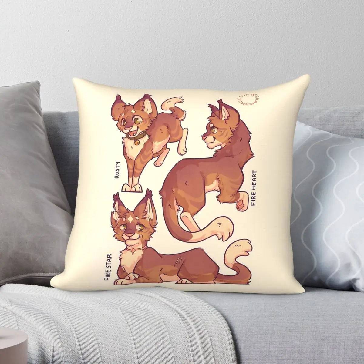 Battle Cats Rusty Fireheart Firestar Pillowcase Polyester Linen Velvet Pattern Decor Pillow Case Sofa Seater Cushion Cover 18