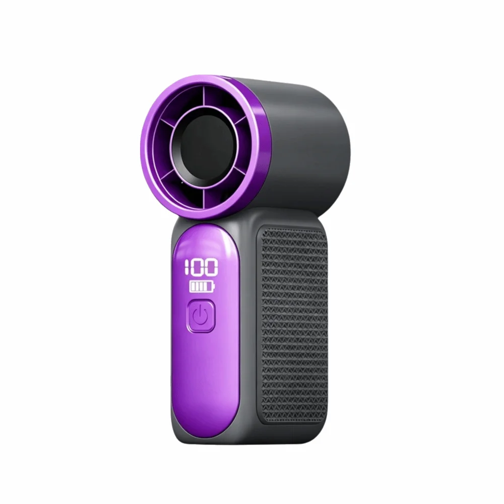 Portable High Speed Mini Handheld Fan LED Display USB Rechargeable Fan 100 Adjustable Settings Ultra-quiet Desk Fan Outdoor