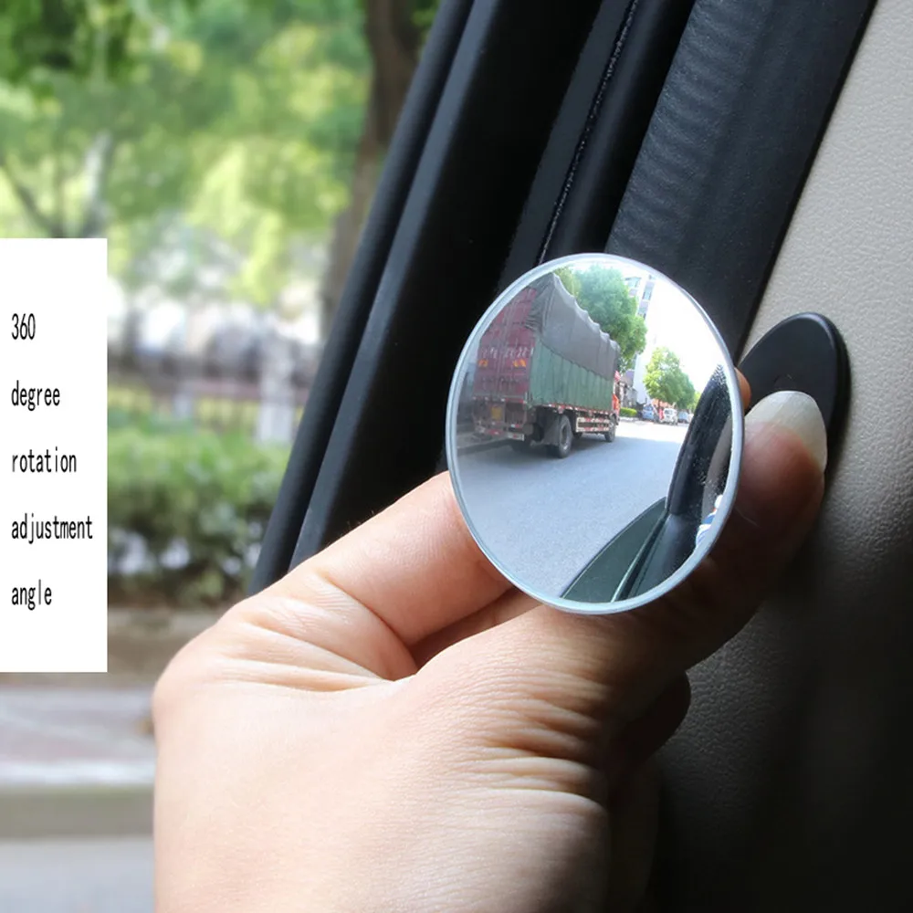 One Pieces Car Rear View Small Round Mirror Glass Door Side Assisted Reversing Large Field Of View Without Border Multipurpose