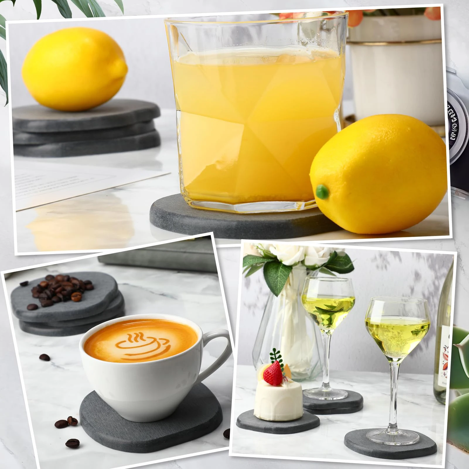 4/8PCS Set Diatomite Coasters - Marble Coaster Set review and price