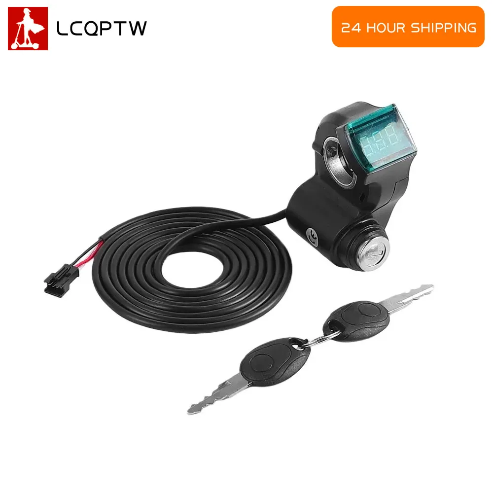 Electric Scooter Ignition Lock For ZERO 8X 10X 11X Power Key Lock Thumb Throttle Voltmeter Digital Voltage Display Switch Power