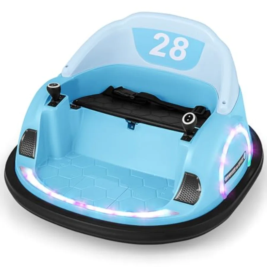 

Light Blue 12V Electric Bumper Car for Toddlers 1-3 Years Old Ride On Toy with Remote Control 360 Degree Spin Music Bright LED