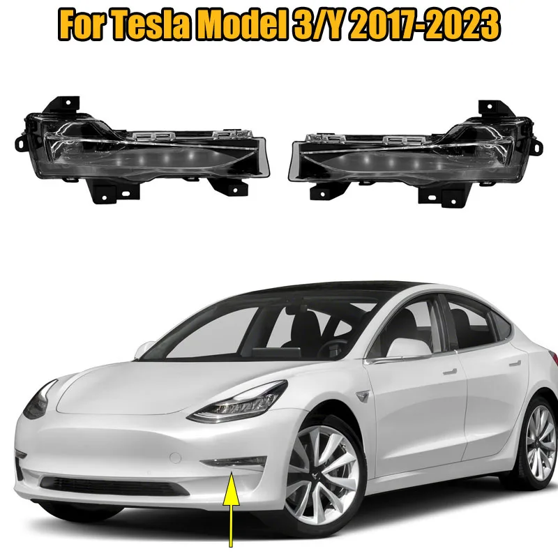 

Для Tesla Model 3/Y 2017-2023 автомобильный передний бампер, противотуманная фара, дневная ходовая фара 107739100E107