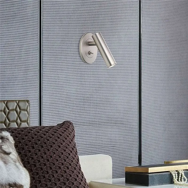 ABLJ LED Embedded Reading Wall Lamp With Switch Adjustable Angle Bedroom Bedside Advanced Lighting Lamps
