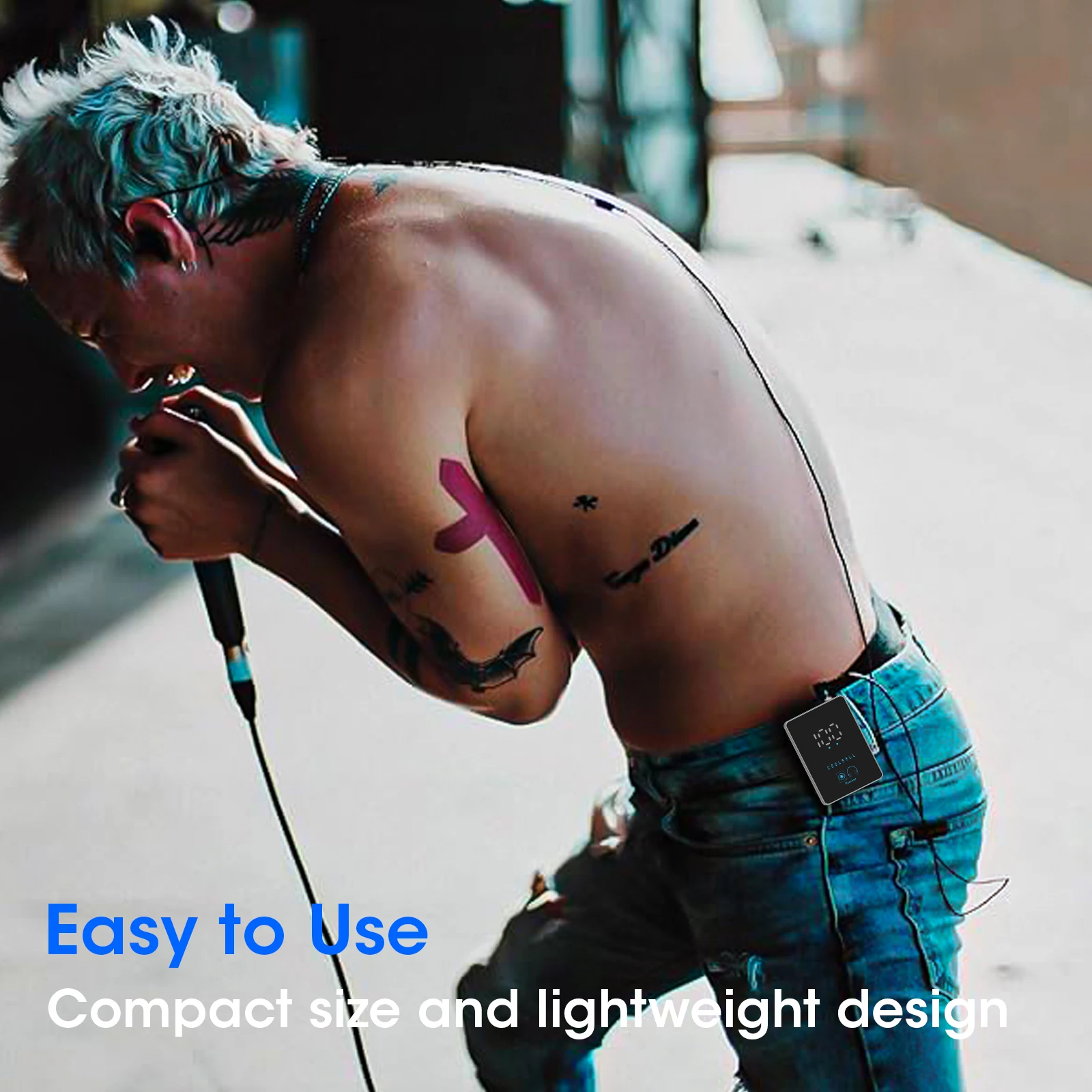 Sistema IEM Wireless 2.4GHz, Sistema di Monitoraggio In-Ear Digitale Wireless con Trasmettitore Bodypack e Ricevitore per Palco, Studio e Live