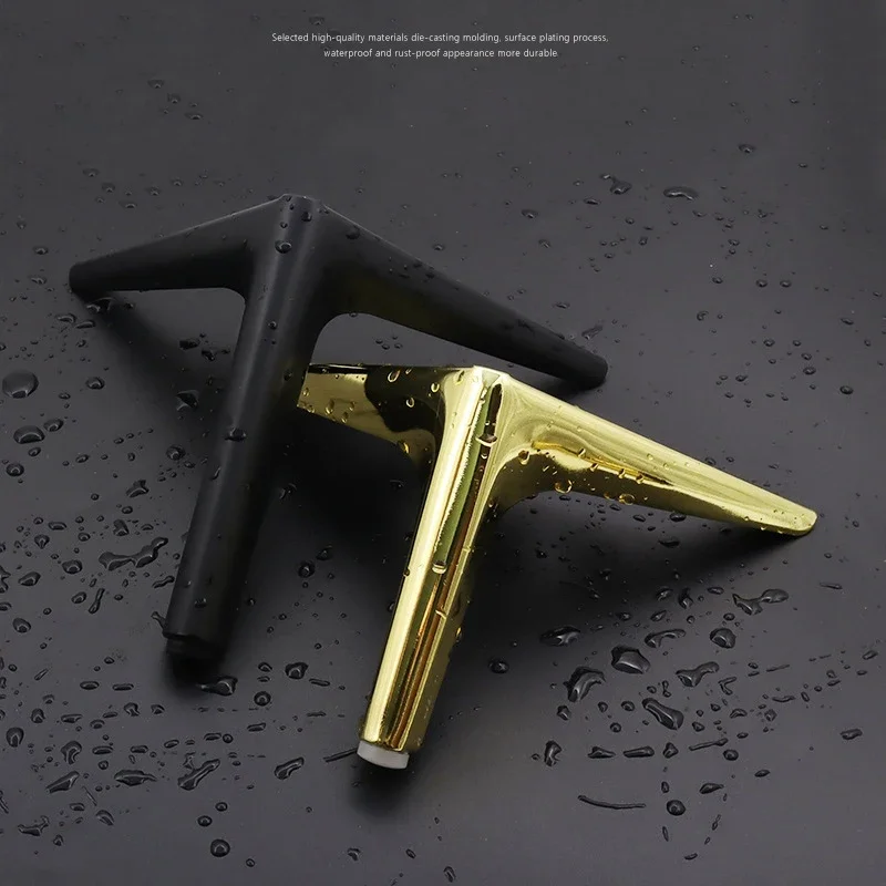 Gambe per mobili in metallo da 4 pezzi con cuscinetto antiscivolo Mobile TV Tavoli da letto Gamba Divano moderno Piedini da tavolo Supporto Accessori hardware