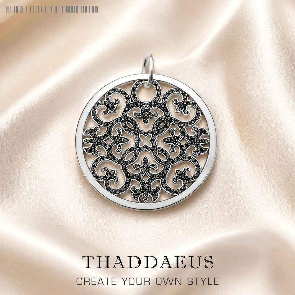 Vintage Fashion Ornaments - Pendentif disque Arabesque pavé, flambant neuf,