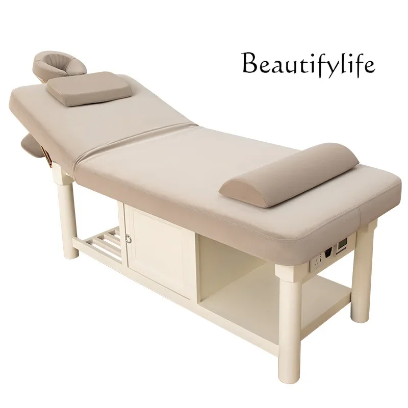 Special solid wood latex physiotherapy bed for beauty salons Multifunctional massage bed