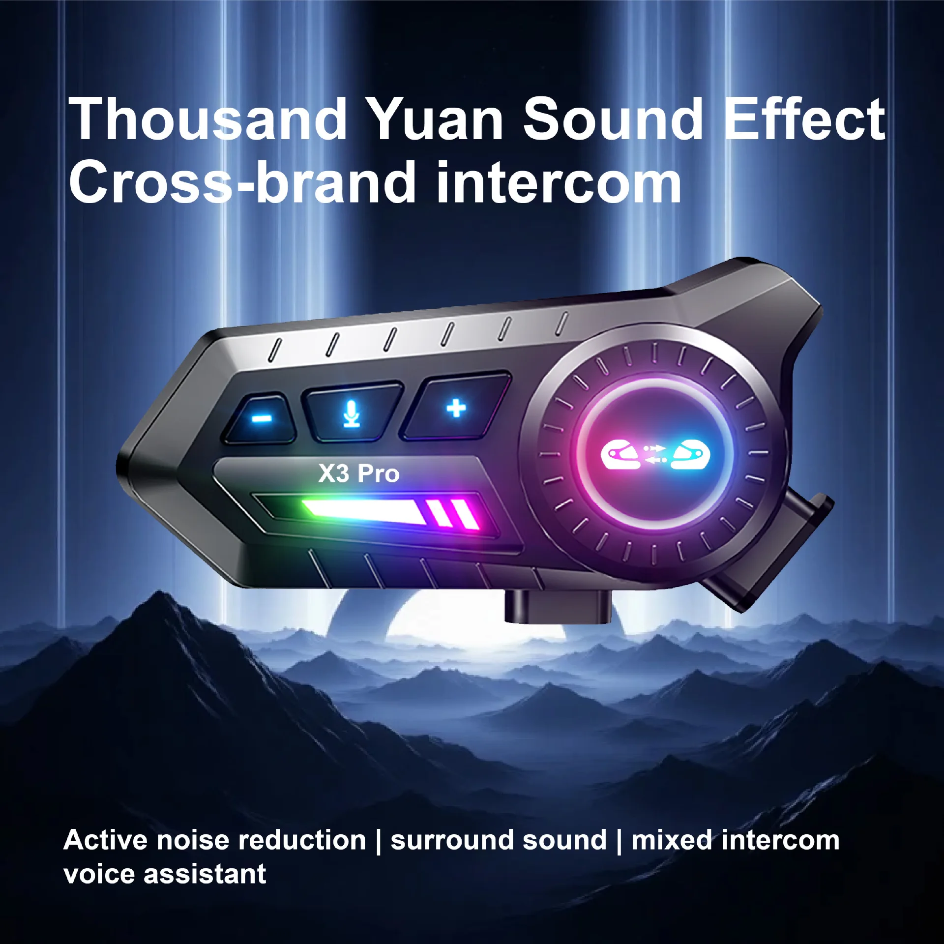 

X3 Bluetooth Motorcycle Helmet Headset Headphone Wireless Motobike Handsfree Stereo Earphone Speaker Noise Reduction FM Radio