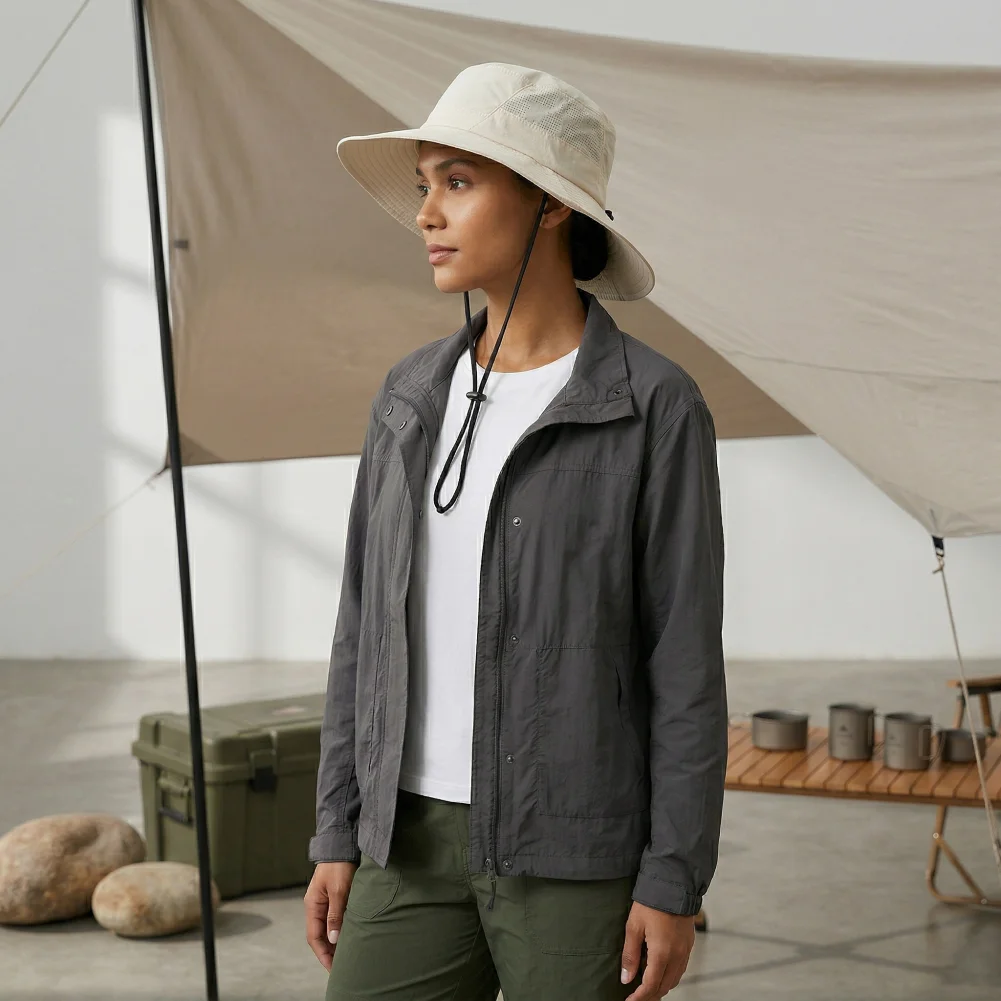 Outdoor Hat Hat Waterproof Waterproof Fisherman Hat Quick-drying Outdoor Sun Protection with Adjustable Drawstring Detachable