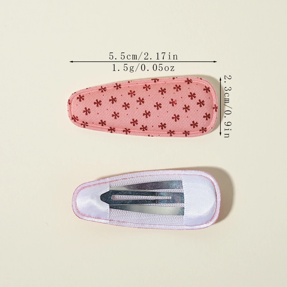 10PCS/Lot Fabric Printed BB Hair Clip Sweet Cute Children Teenagers with Fixed Fringe Clips for Girls To Wear Hair Accessories