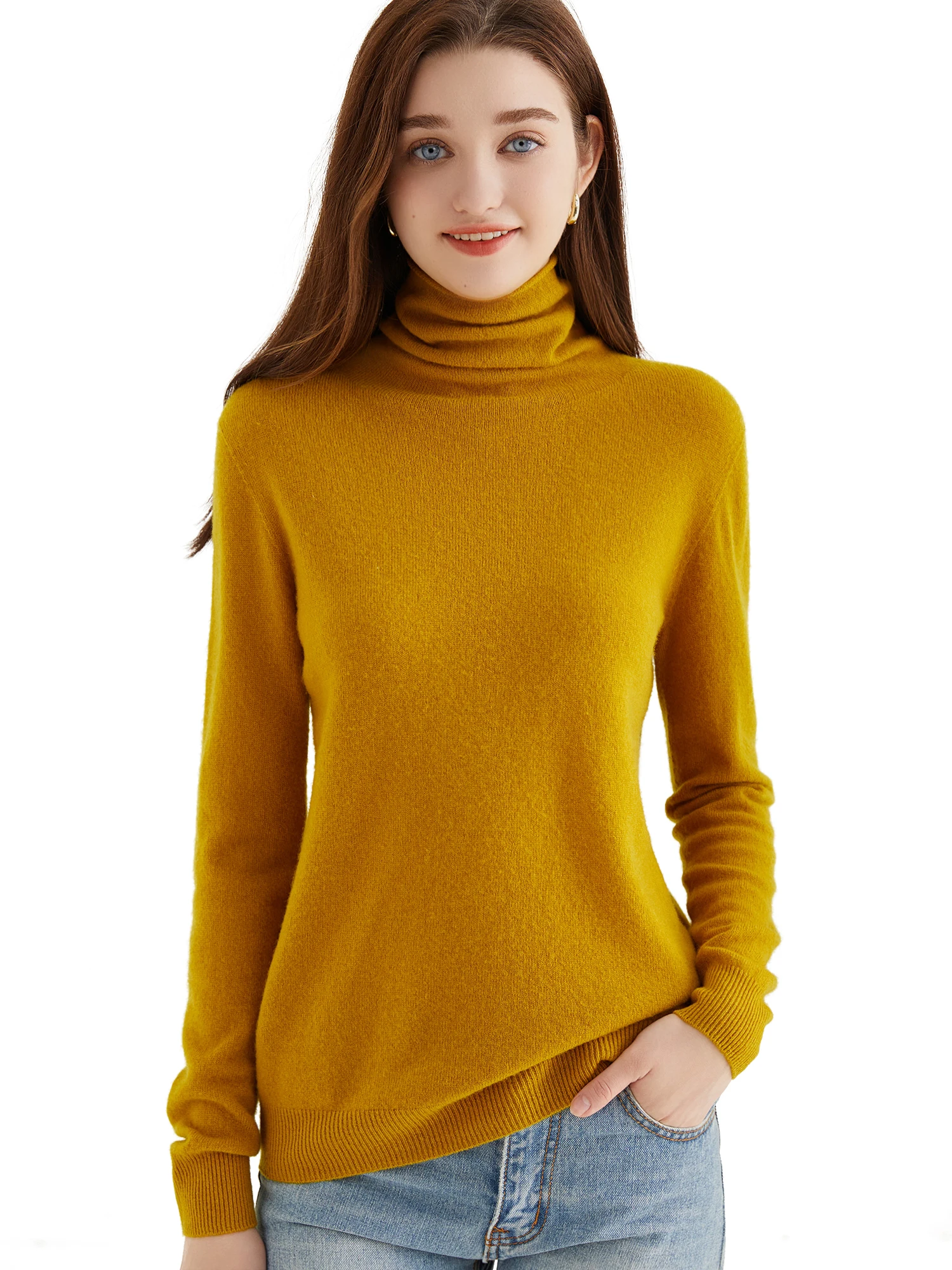 Turtleneck Sweater Woman Knitwears 100% Merino Wool Long Sleeve Top Fashion Women Sweaters 2023 Vintage Knit Pullovers Clothing