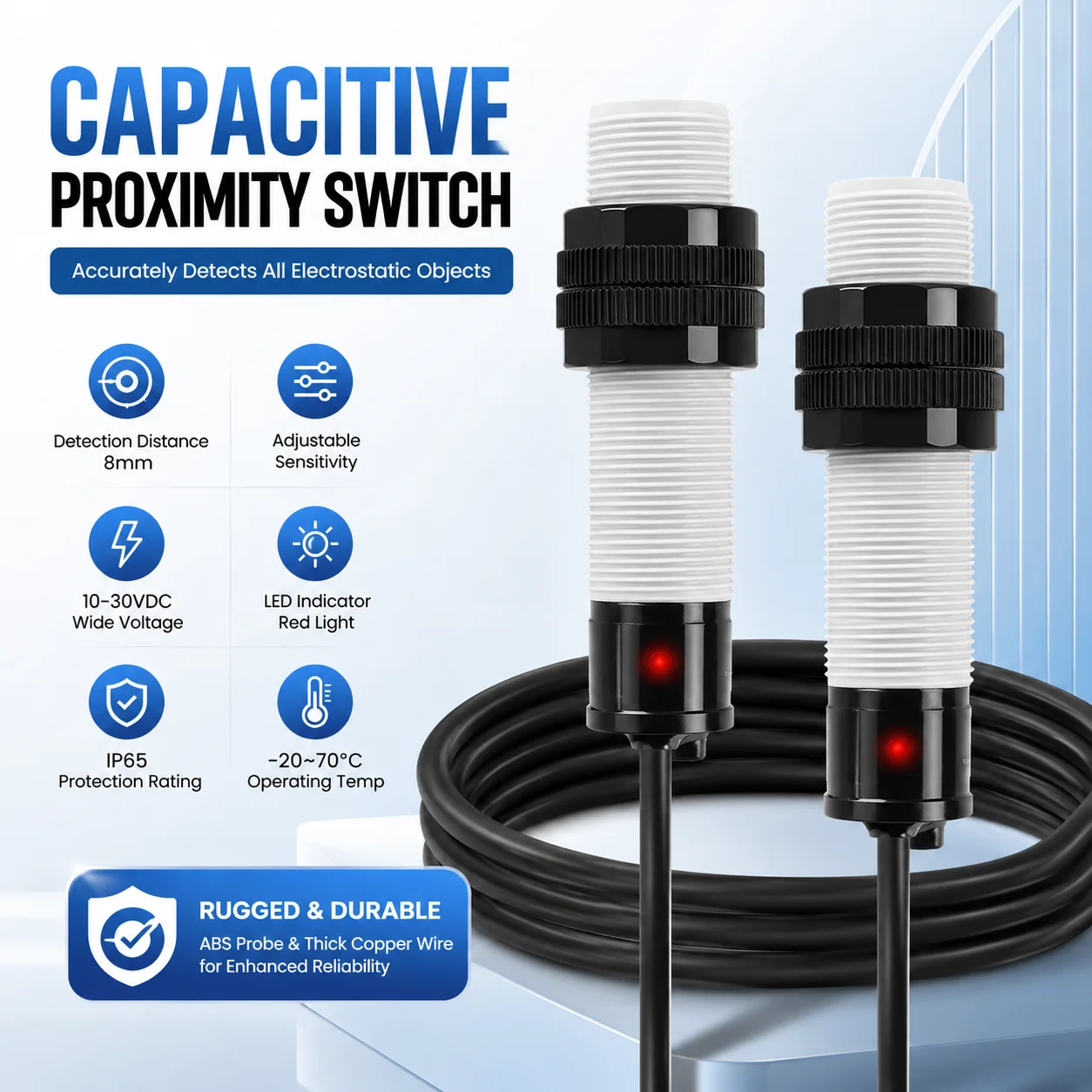 Capacitive Proximity Switch Sensor 8MM Detection Distance NPN PNP NO Normally For Test Measurement Tool Accessory