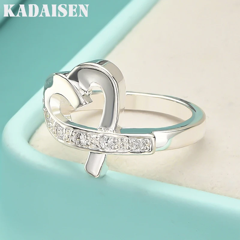 925 Sterling Silver Eternal Heart Zircon 5-10# Ring For Women Wedding Charm Engagement Fashion Jewelry
