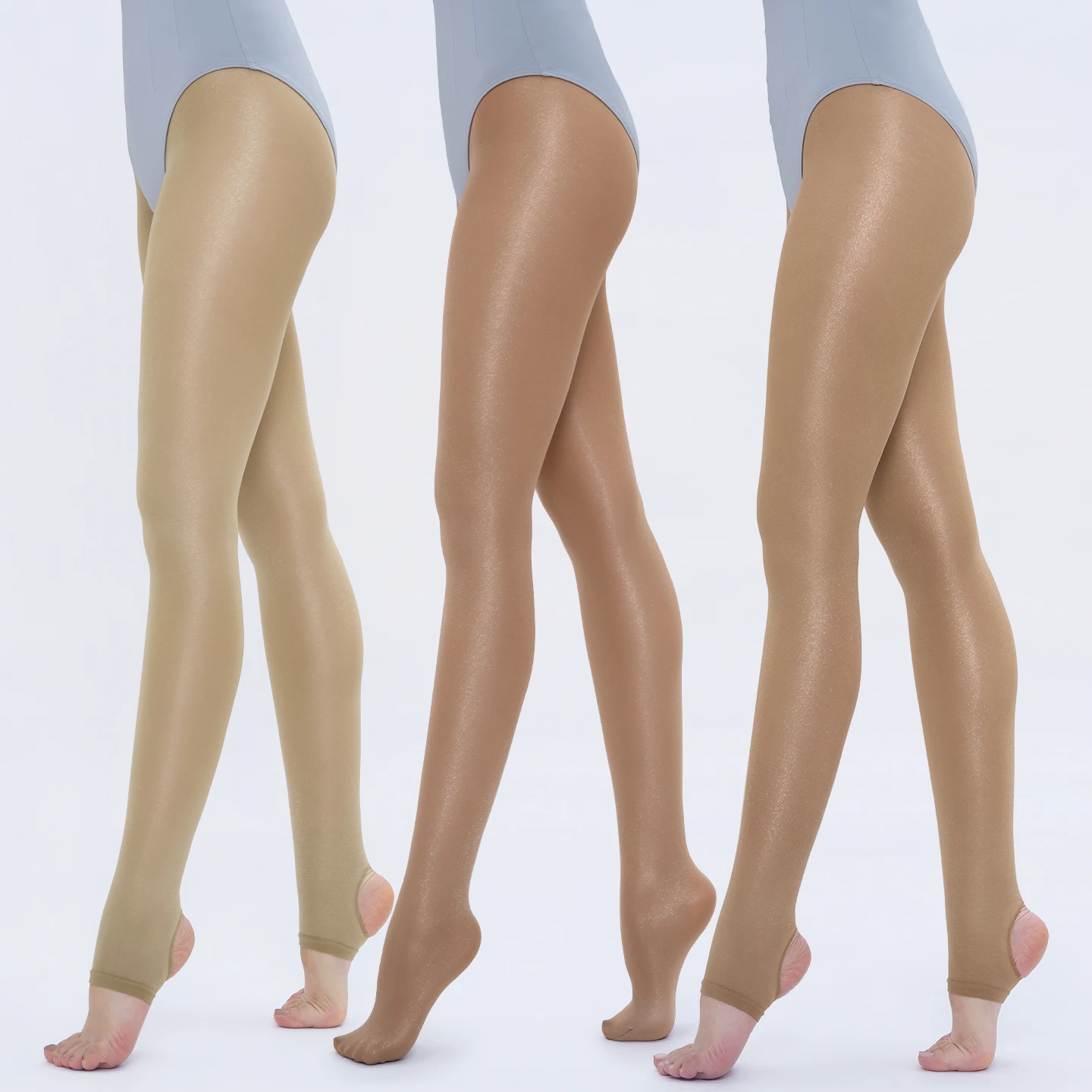Medias de baile brillantes para niñas y mujeres, medias de ballet latino, medias de bailarina con pie, medias sin pie, medias convertibles con estribo