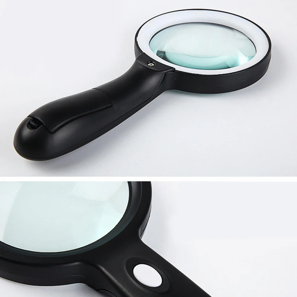 

Magnifying Glass LED Light H held Large 3X for Seniors Reading Black Jewelry Repair Elder Bright Non Slip