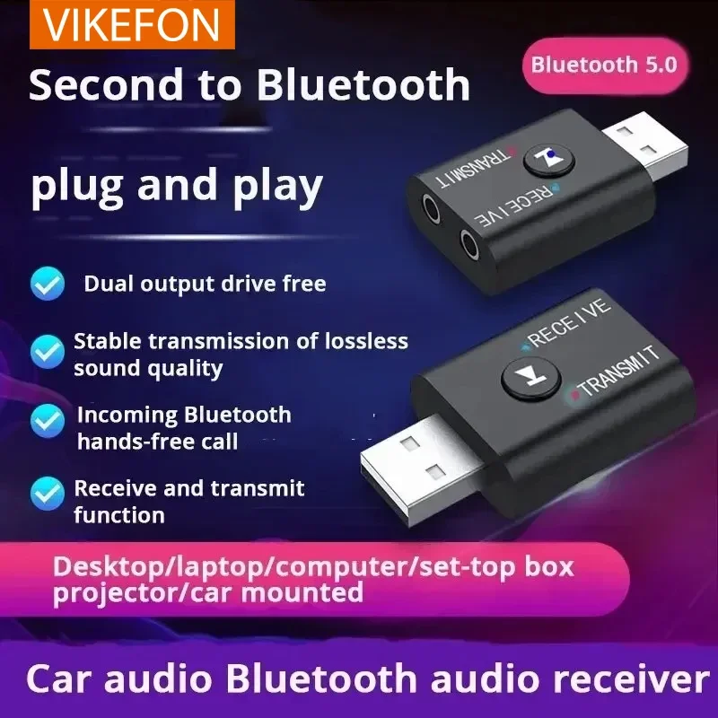 Bluetooth 5.0 Audio Receiver Transmitter 2 IN 1 RCA 3.5mm 3.5 Jack AUX Stereo Music USB Wireless Adapter for TV Car PC Speaker