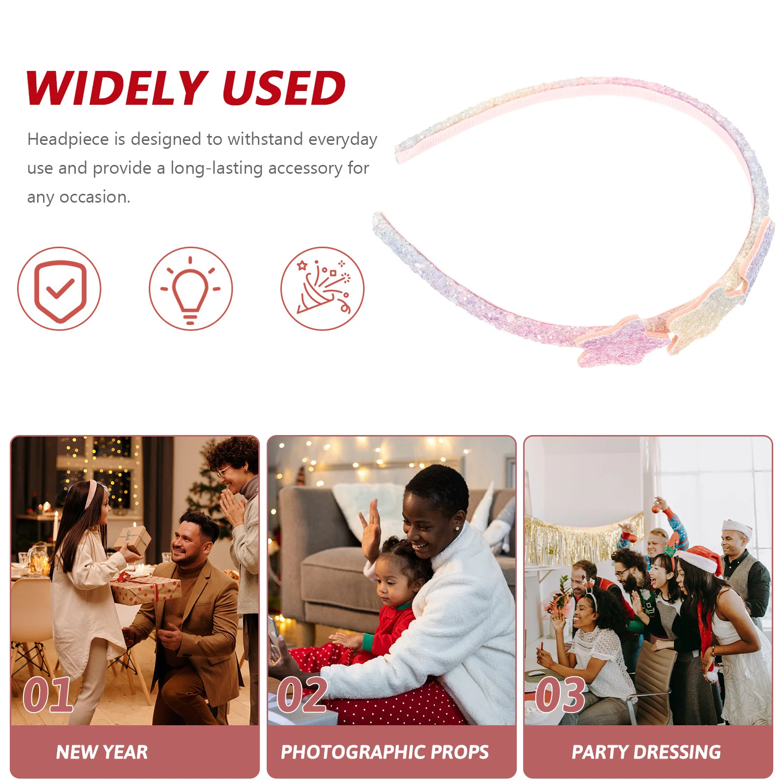 Glitter hart hoofdband Trendy haarband voor meisjes Valentijnsdag haaraccessoires Feest Valentijnsdag hoofdband