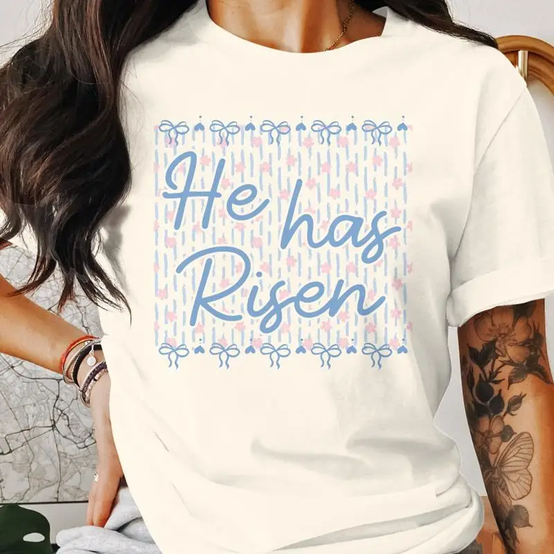 

Христианская пасхальная футболка «Он судно» вдохновляющая религиозная натуральная футболка 28