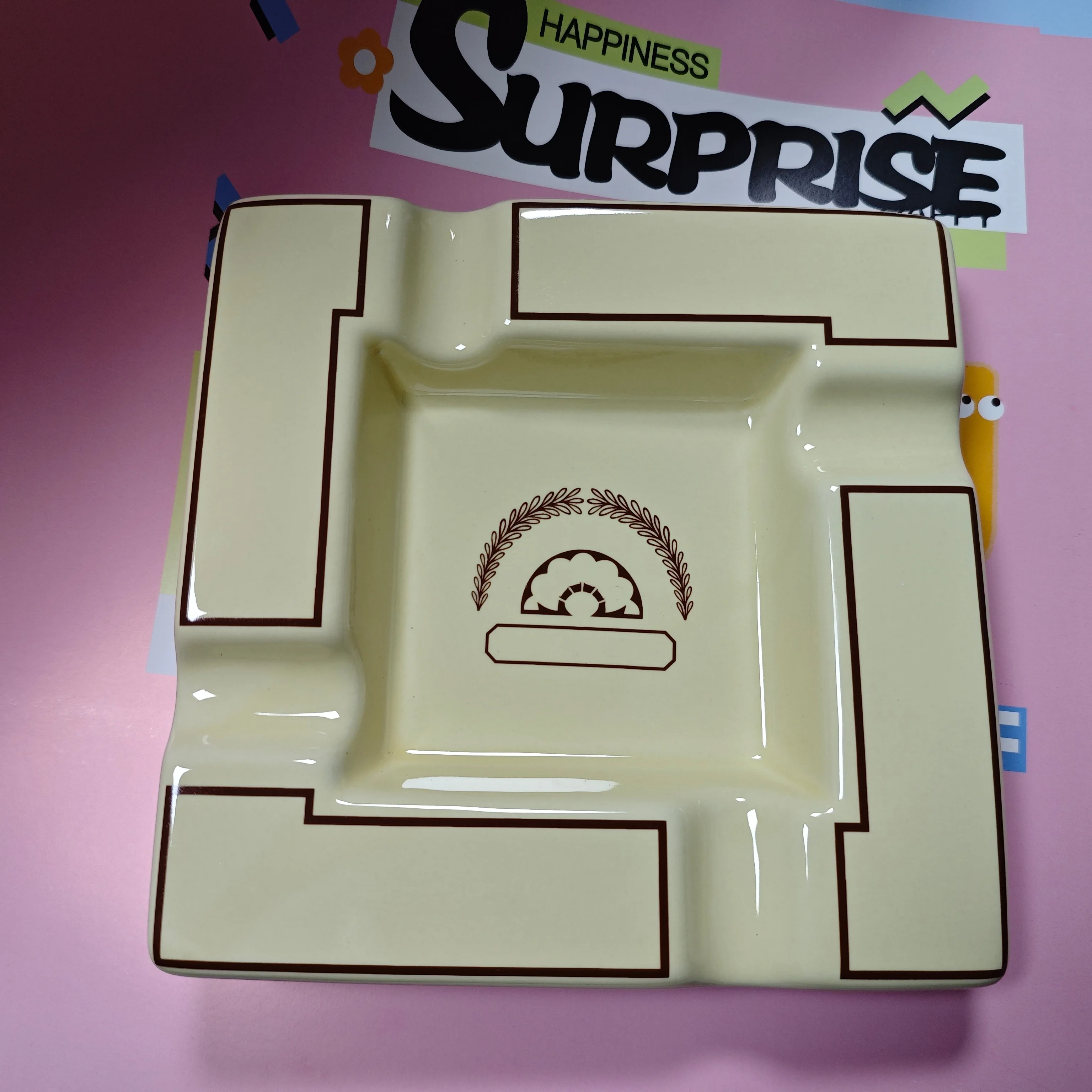 

Large Cigar Ashtray 2 Slots Luxury Ceramic Ashtray Creative Cigarrate Ash Tray Home Living Room Cigar Accessories