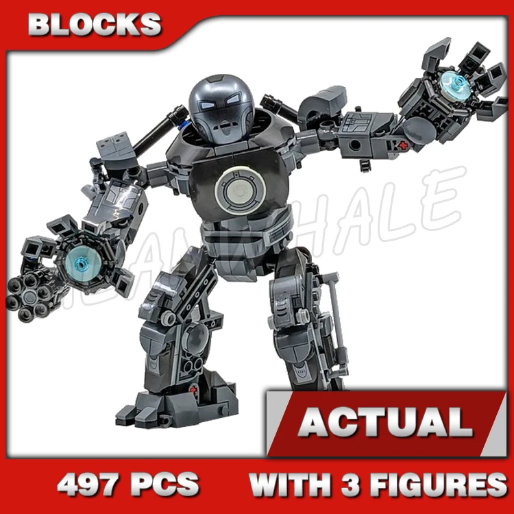 497 Uds Super Fighter Revenger Iron Monger Mayhem Mech monstruo mecánico 60089 juguete de bloques de construcción Compatible con el modelo