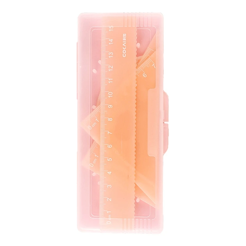 geometria da 4 pezzi Goniometro in plastica 2 per righelli triangolari Righello da 15 per Stude