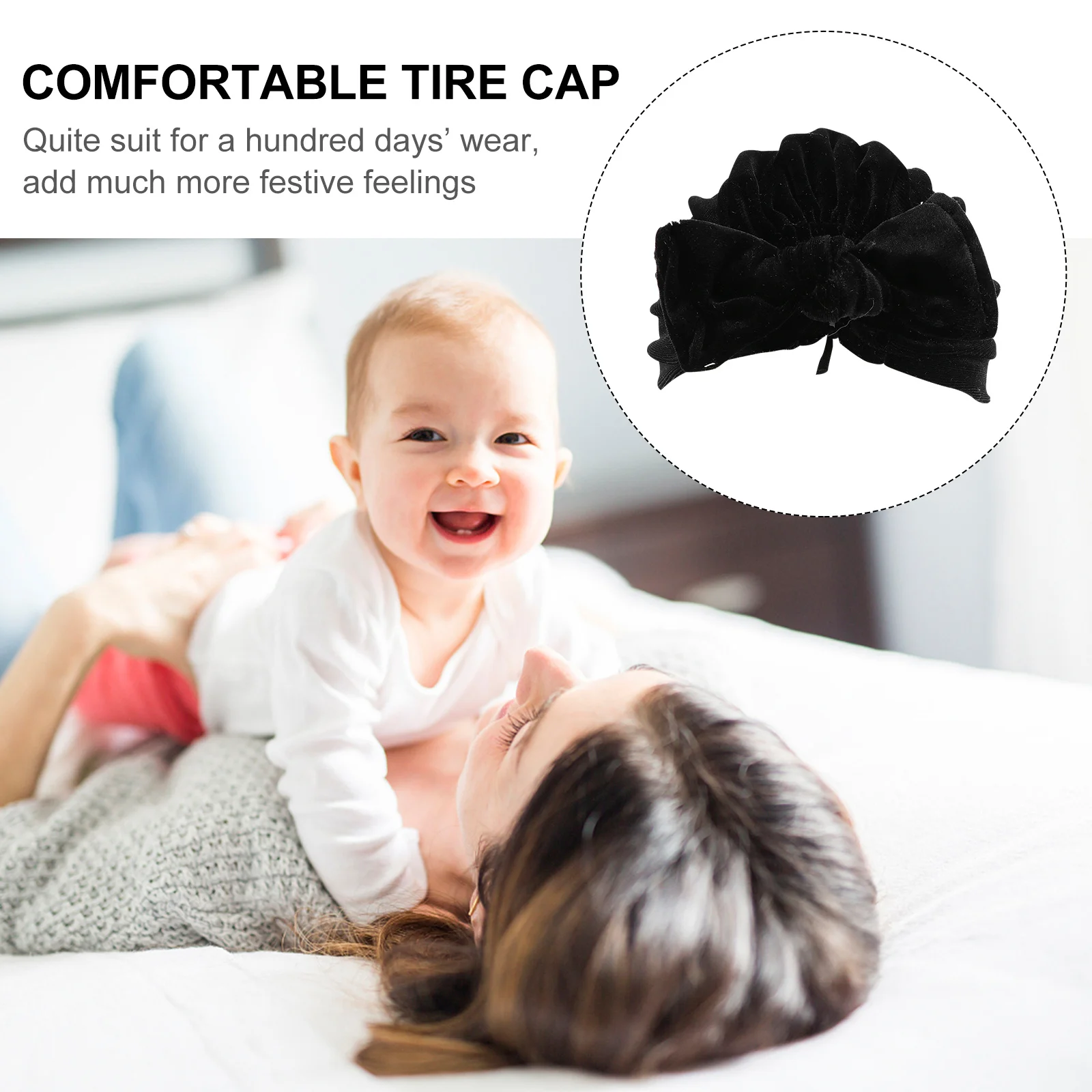 

2Pcs Pleuche Baby Bowknot Turban Set Soft Newborn Caps Infant Nursery Beanie Breathable Comfortable Gift