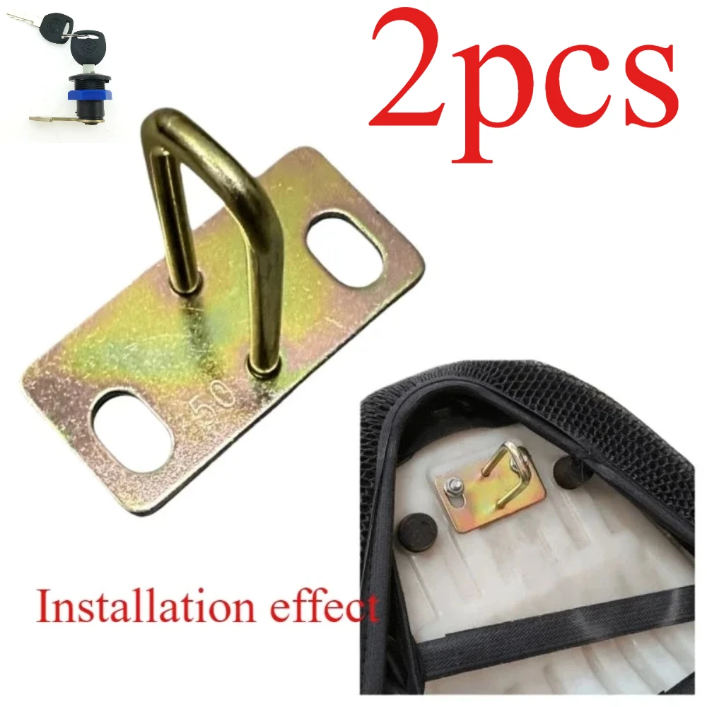 2pcs Seat Cushion Locking Hook, Button, U-shaped Buckle for Scooter Motorcycle Trunk Lock Complex Automatic Back Lock