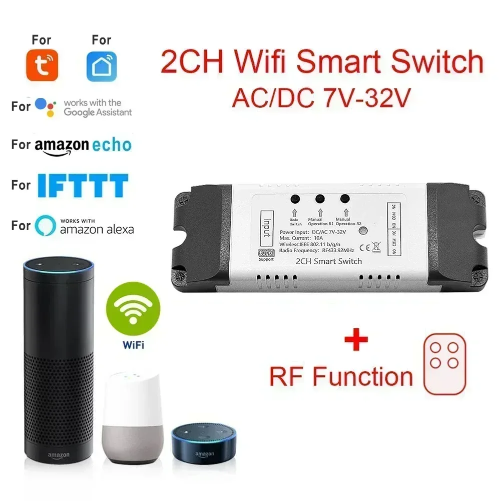 Controller Switch Wireless Module White Wifi Module Wifi Receiving AC 85-250V DC/AC 7-32V Switches Accessories