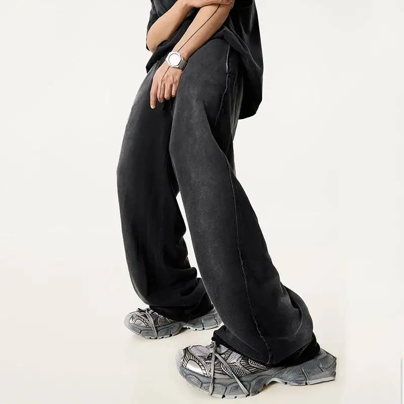 Men's Clothing Autumn Scimitar Pants Loose Hem Spray Horsehair Dance Sports Casual Long Sweatpants Male Trend XFWE45