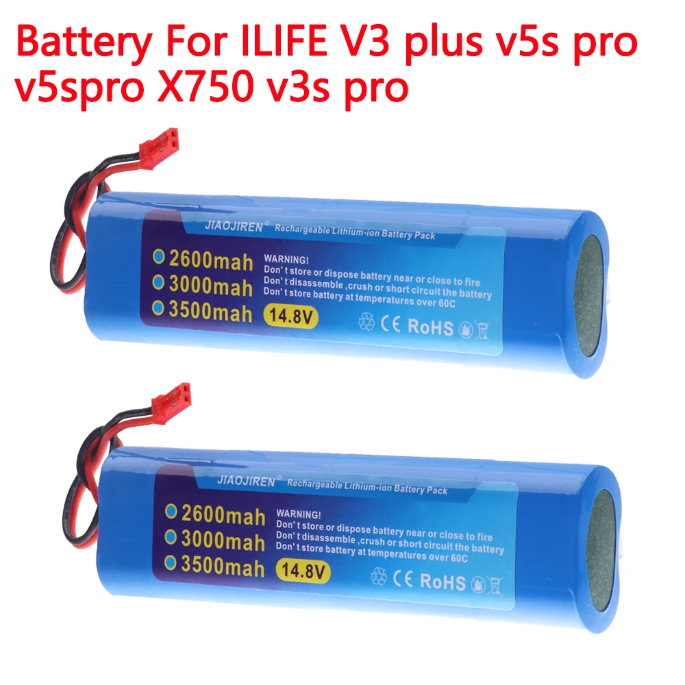 14.8V 2600mAh 3000mah 3500mah Battery for ILIFE V3s Pro, V50, V5s Pro, V8s, X750, For ZACO V3, V40, V5s Pro, V5x Robot battery