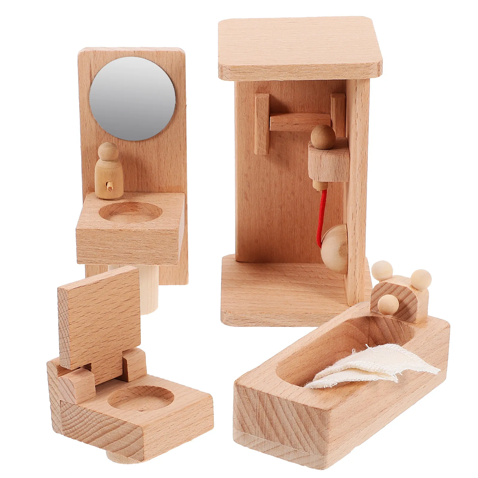 

1Set Mini Dollhouse Furniture Set Wooden Pretend Play Home Decor for Kids Imagination Creativity Hands on Learning Parent Child