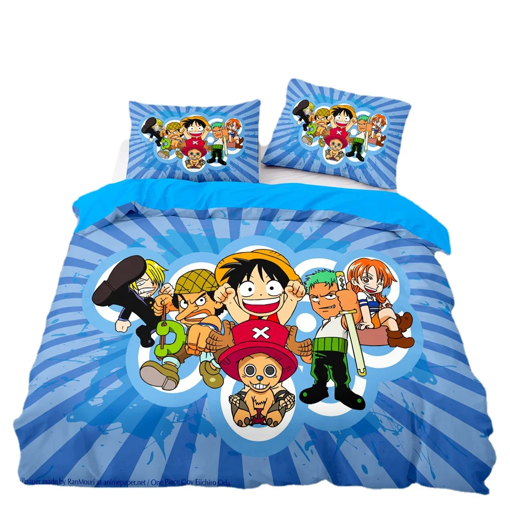 ONE PIECE Bedding Set D.Luffy Duvet Cover Set Cartoon Printed Quilt Cover Pillowcase Twin Single Queen King Size