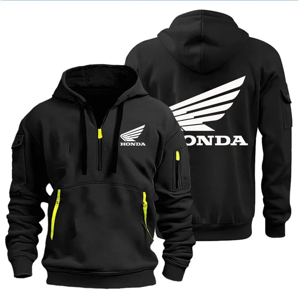 Herenkleding Hoody Hoodie Motorjas Honda Wing Logo Print Sweatshirt Pullover Trendy bikerjack Herfst en winter