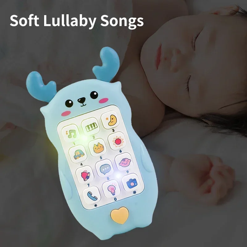 Montessori Educationtoys Baby Can Chew on Light Music Mobile Phone Toys Baby Early Education Puzzle Phone Toys for Kids Gift