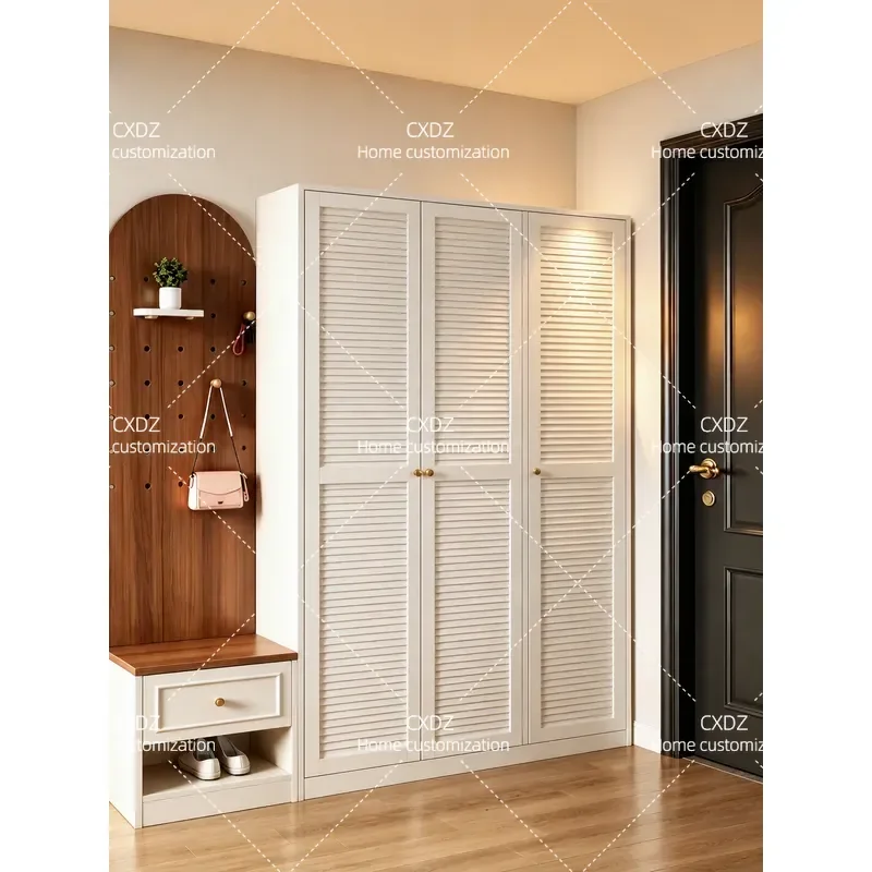 Steel Shoe Cabinet Household Door Storage Integrated Against Wall Entrance Corridor Cabinet