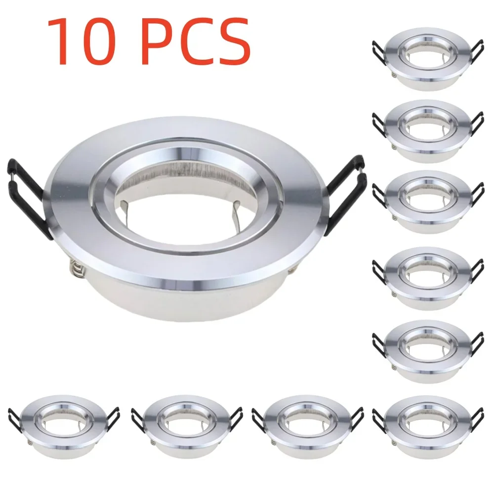 

2/5/10pcs Chrome Adjustable Spot Light MR16 Light Base Fitting Recessed LED Ceiling Spotlight Frame Round GU10 Fixture Holders