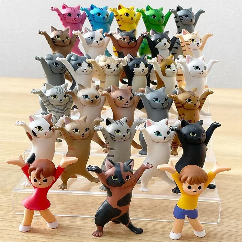 Originele QUALIA Kawaii Gashapon Capsule Speelgoed Kat Penhouder Commodity Plank Sleutelhanger Anime Beeldje Desktop Decor Voor Kinderen Gift