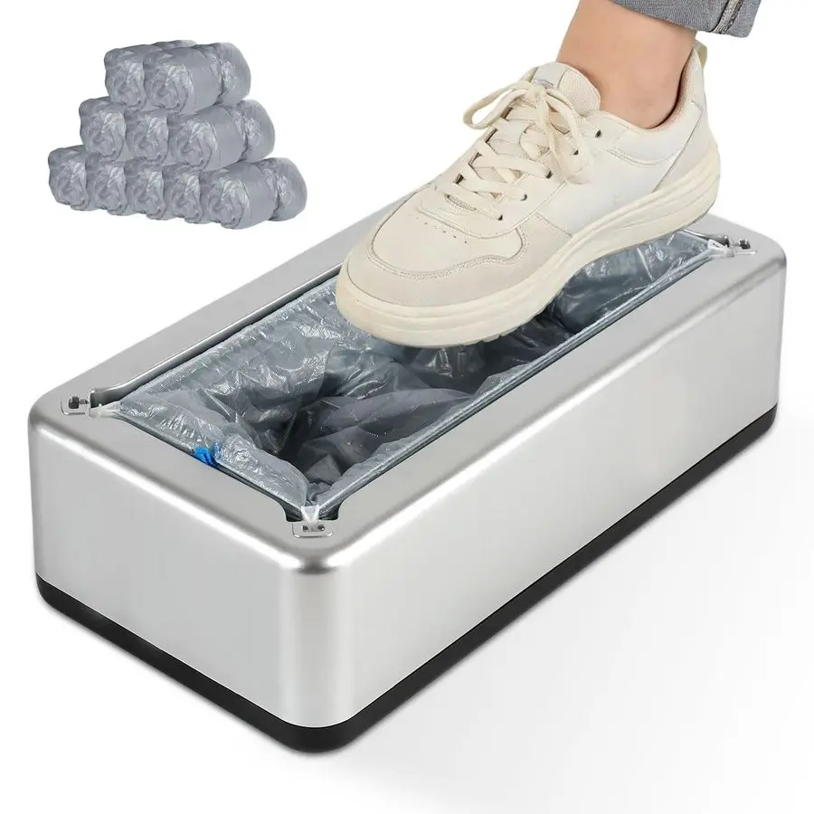 

Shoe Covers Dispenser, with 200pcs Grey Shoe Covers Disposable Non Slip,Fits Size up to 6.511 US Men 58.5 US Women, Shoe Cover M