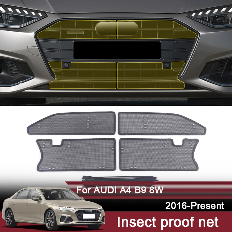 

Car Insect Proof Net For AUDI A4 B9 8W AVANT Quattro 2016-2025 Water Tank Cover Racing Grid Protective Net Condenser Accessory