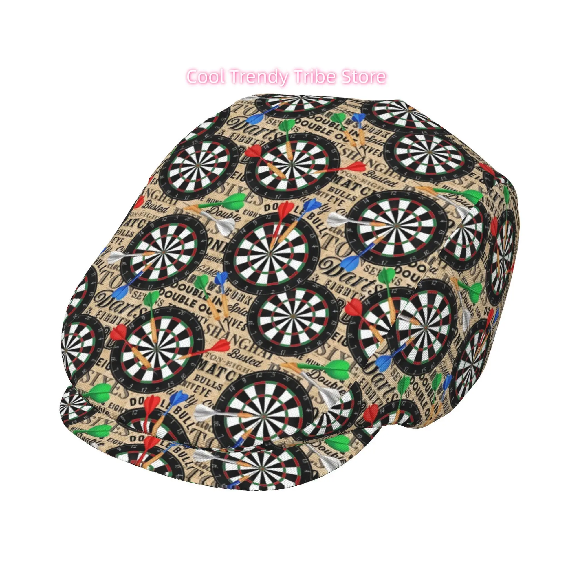 1pc Dart Carnival All-over printed beret,  newsboy cap, unisex, a must-have fashion accessory for outdoor leisure activities and