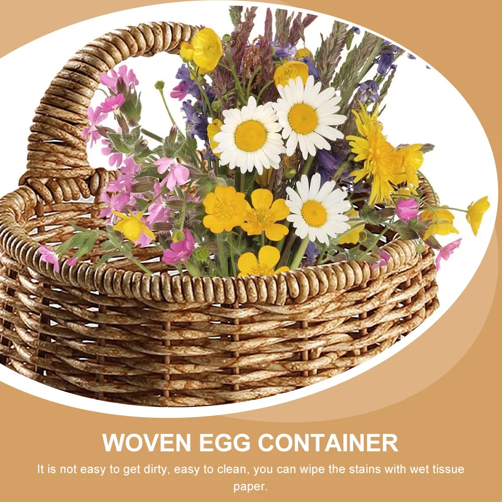 

Decorative Woven Basket Kitchen Storage Container Wall-Mounted Plastic No Odor Easy to Clean Romantic Lovely