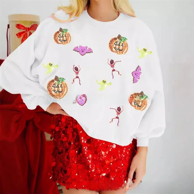 Halloween Long Sve losse hoodie dames comfortabele katoenen trui sweatshirt herfst winter faion streetwear